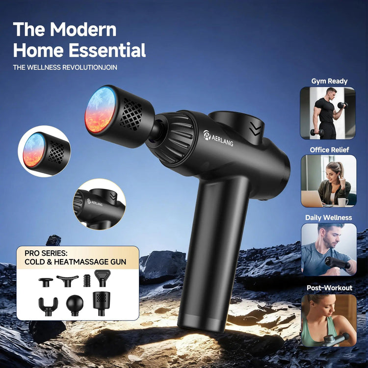 AERLANG Massage Gun with Heat and Cold,Massage Gun Massage Gun Deep Tissue | Back Massager for Pain Relief,Percussion Muscle Massager,Handheld Messager with 7Heads&Silent 20Speeds Smart LCD
