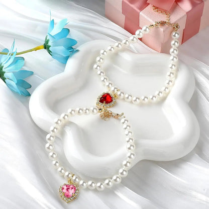 Premium 2-Piece Adjustable Cat Collar Set with Rhinestones, Durable and Fade-Resistant, Ideal for Weddings, Holidays, and Birthdays (9.84-13.78In)