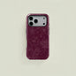 Wine-Red Retro Elegant Floral and Star Line Drawing Pattern Protective Case, Sturdy and Durable 2-In-1 Case, Compatible with Iphone 17/16/15/14/13/12/11 Pro Max/Plus/Pro, Samsung Galaxy S25/S24/S23 Ultra Series, Simple and Stylish Phone Case.