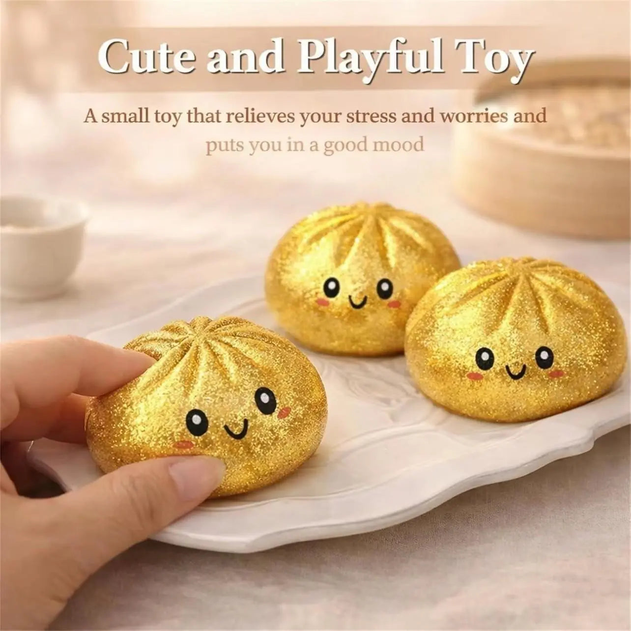 Random Glitter Dumpling Squishy Surprise Toy, Boxed Slow-Return Sensory Stress Relief, Soft Mystery Glitter Dumpling, Kneadable Pressure Release Dough Toy
