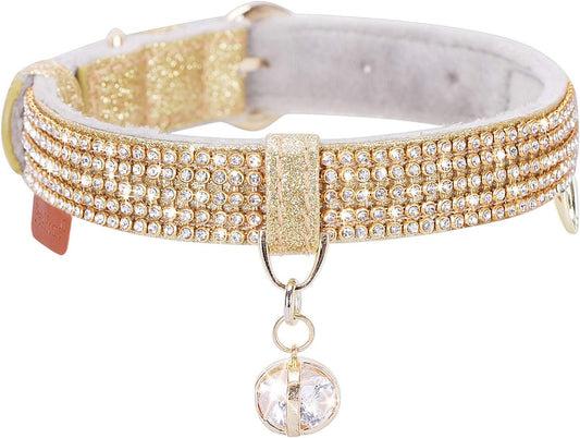 Sparkling Rhinestone Dog & Cat Collar – Luxury Bling PU Leather Pet Collar