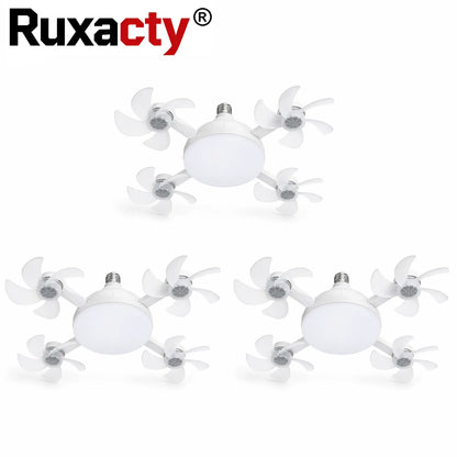 LED Ceiling Fan Light with Remote Control – 19.7" Foldable Screw-In E26 Socket Fan, Quiet Ceiling Fan for Bedroom, Kitchen, Garage & Office