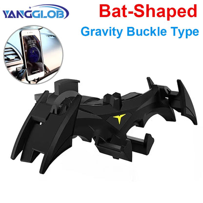 Bat-Shaped Gravity Buckle Type Car Phone Holder Air Outlet Navigation Support Frame Suitable for All 4-6.5 Inch Devices
