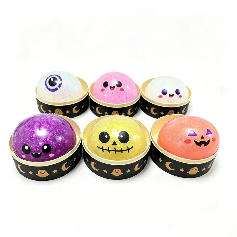Halloween Ghost Maruko Squeeze Toy Set - Portable Stress Relief Toys for Party Favors and Holiday Gifts