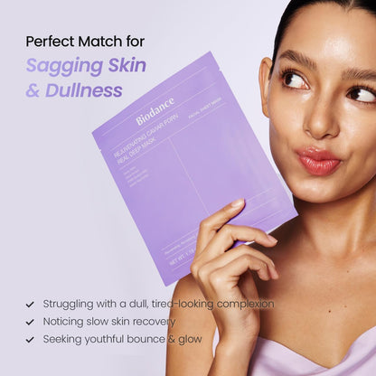 BIODANCE Caviar PDRN Hydrogel Overnight Face Mask (4 PCS) | Korean Glass Skin Mask with 600,000 PPM Caviar Extract