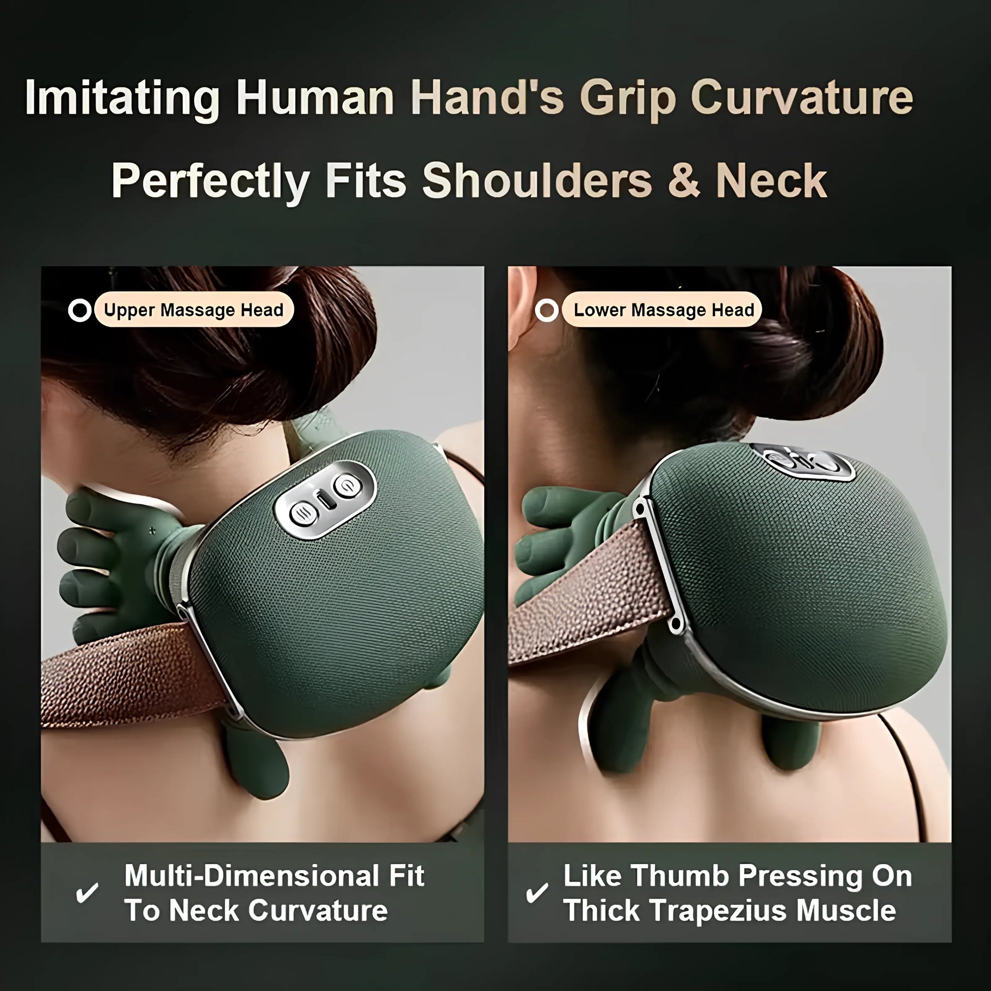 Neck Massager for Pain Relief Deep Tissue, Neck Massage with Heat, Cordless Red Light Massager for Back and Shoulder Pain, Deep Kneading Back Massager, Gift for Mom Dad
