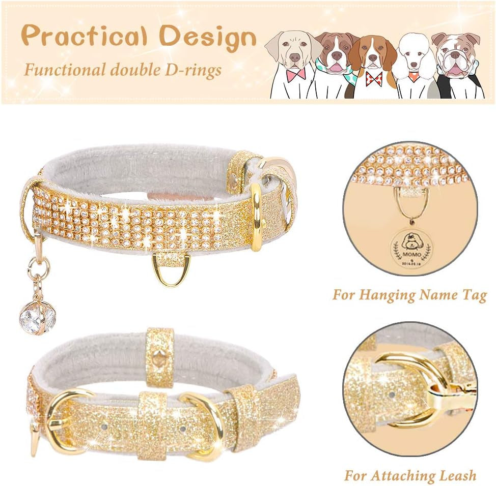 Sparkling Rhinestone Dog & Cat Collar – Luxury Bling PU Leather Pet Collar