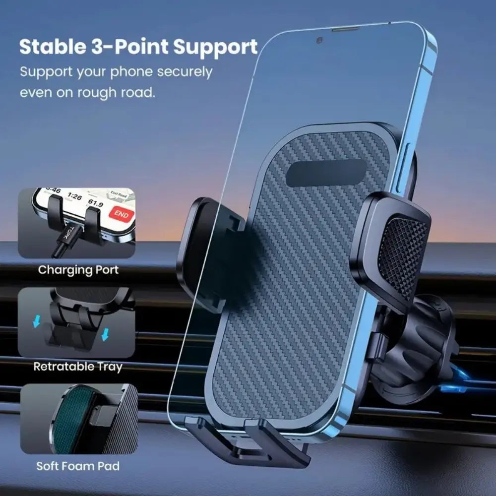 Auto Wider Clamp Car Phone Holder Mount for Air Vent, Gravity Bracket Easy Used, Military Sturdy Metal Air Vent Hook, Car SUV Pickup Truck Air Outlet Cell Phone Mount Holder Stand, Universal for Iphone 17 Pro Max 16 15 14 13 Samsung S25 S24