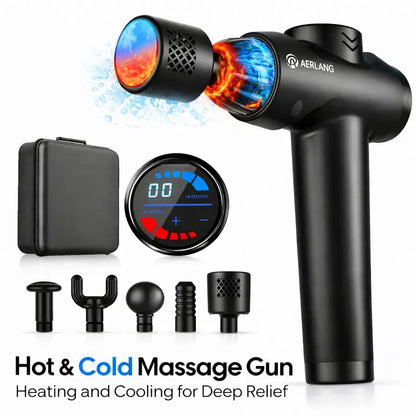 AERLANG Massage Gun with Heat and Cold,Massage Gun Massage Gun Deep Tissue | Back Massager for Pain Relief,Percussion Muscle Massager,Handheld Messager with 7Heads&Silent 20Speeds Smart LCD