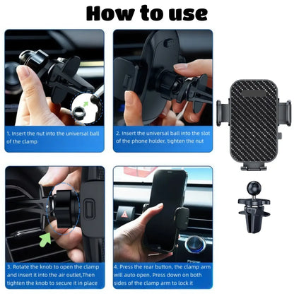 Auto Wider Clamp Car Phone Holder Mount for Air Vent, Gravity Bracket Easy Used, Military Sturdy Metal Air Vent Hook, Car SUV Pickup Truck Air Outlet Cell Phone Mount Holder Stand, Universal for Iphone 17 Pro Max 16 15 14 13 Samsung S25 S24