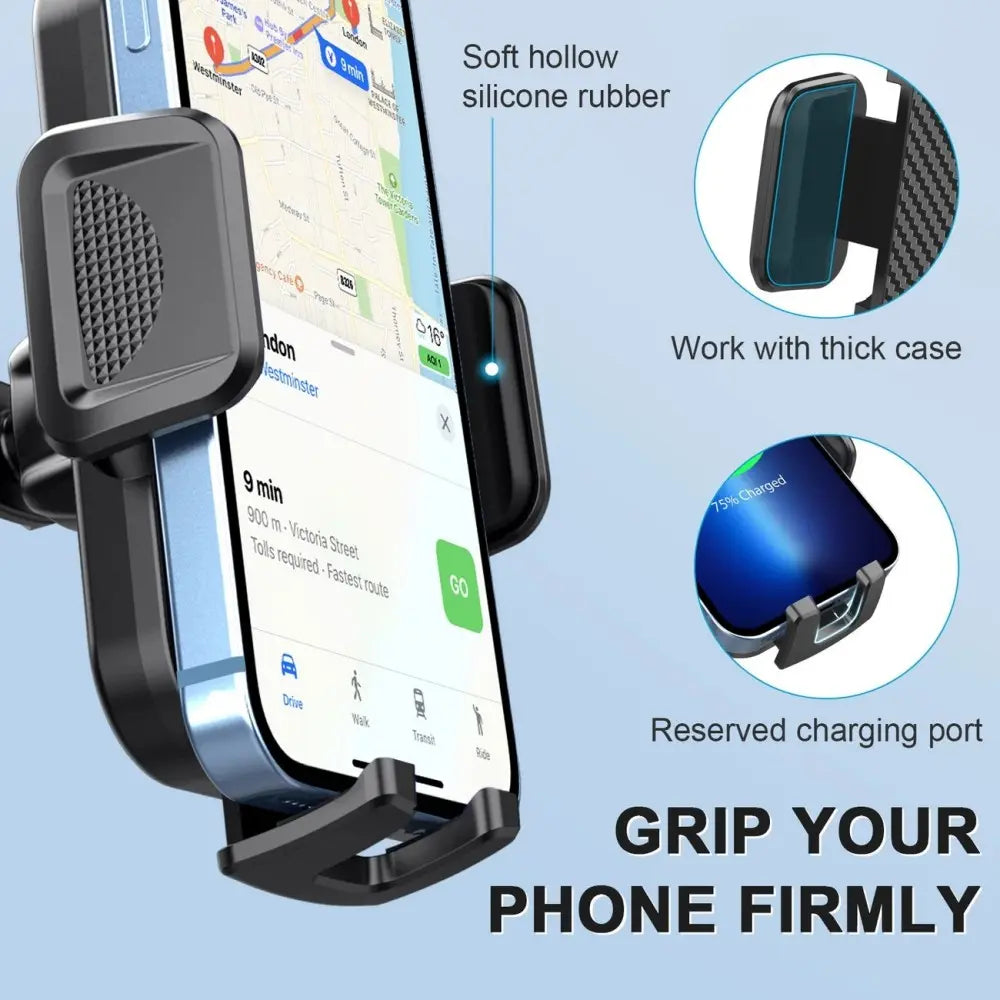 Auto Wider Clamp Car Phone Holder Mount for Air Vent, Gravity Bracket Easy Used, Military Sturdy Metal Air Vent Hook, Car SUV Pickup Truck Air Outlet Cell Phone Mount Holder Stand, Universal for Iphone 17 Pro Max 16 15 14 13 Samsung S25 S24