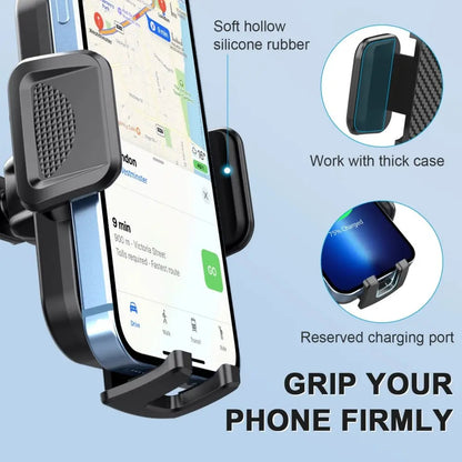 Auto Wider Clamp Car Phone Holder Mount for Air Vent, Gravity Bracket Easy Used, Military Sturdy Metal Air Vent Hook, Car SUV Pickup Truck Air Outlet Cell Phone Mount Holder Stand, Universal for Iphone 17 Pro Max 16 15 14 13 Samsung S25 S24