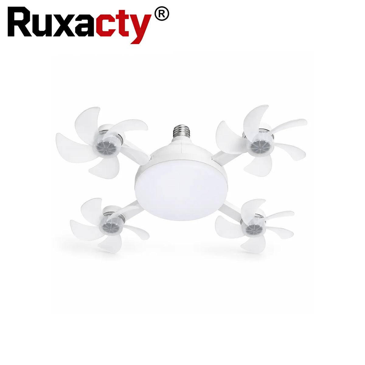 LED Ceiling Fan Light with Remote Control – 19.7" Foldable Screw-In E26 Socket Fan, Quiet Ceiling Fan for Bedroom, Kitchen, Garage & Office