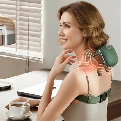 Neck Massager for Pain Relief Deep Tissue, Neck Massage with Heat, Cordless Red Light Massager for Back and Shoulder Pain, Deep Kneading Back Massager, Gift for Mom Dad