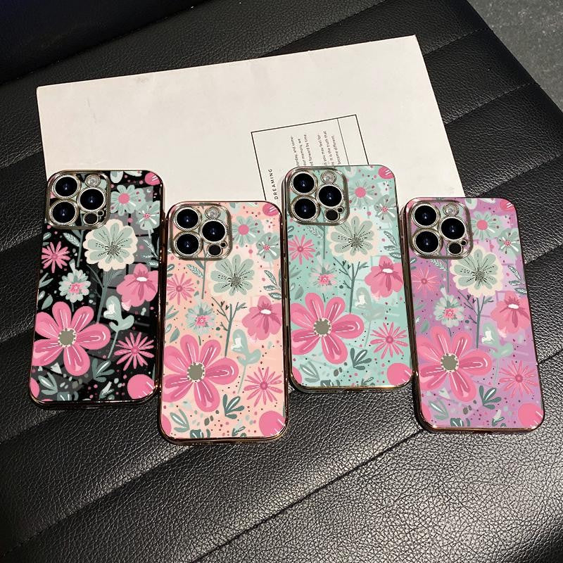 Floral Delight Electroplated Phone Case – iPhone 11–17 Pro Max