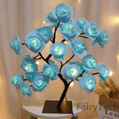 LED Rose Flower Table Lamp USB Christmas Tree Fairy Lights Night Lights Gifts
