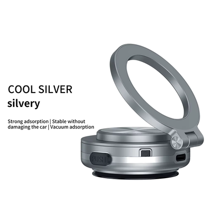 Electric Magnetic Car Phone Holder with Suction Cup | 360° Rotating Folding Mount