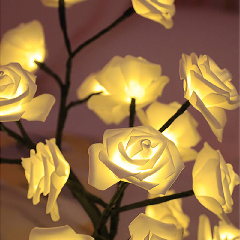 LED Rose Flower Table Lamp USB Christmas Tree Fairy Lights Night Lights Gifts