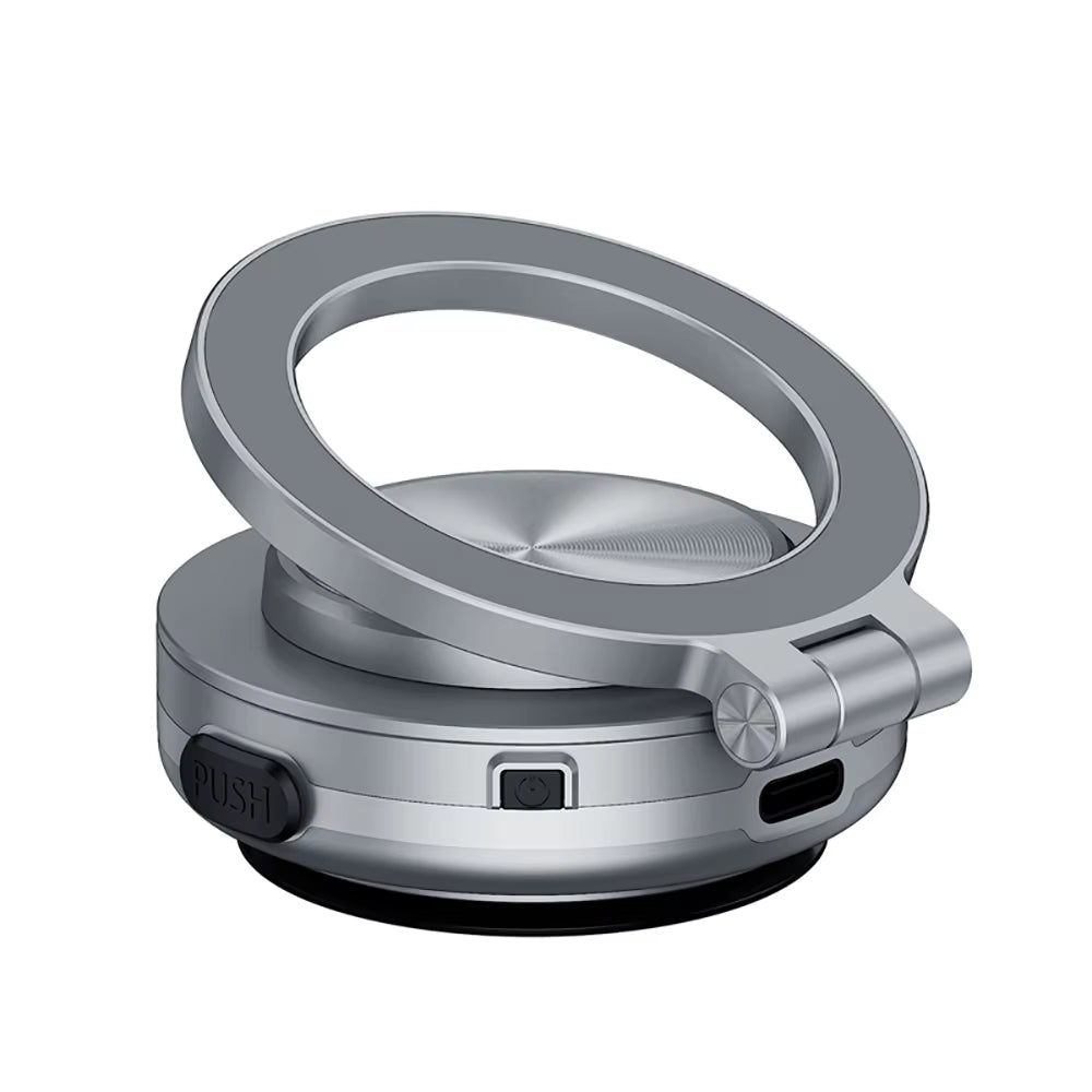 Electric Magnetic Car Phone Holder with Suction Cup | 360° Rotating Folding Mount