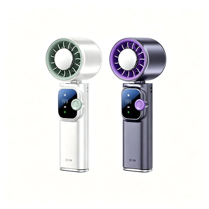 Cordless Portable Cooling Fan with 199-Speed Wind Control – Foldable Rechargeable Ice Fan for Indoor & Outdoor Use