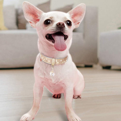 Sparkling Rhinestone Dog & Cat Collar – Luxury Bling PU Leather Pet Collar