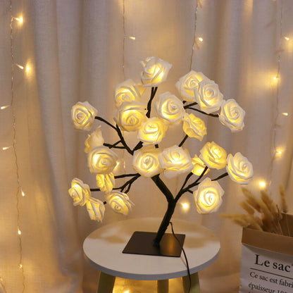 LED Rose Flower Table Lamp USB Christmas Tree Fairy Lights Night Lights Gifts