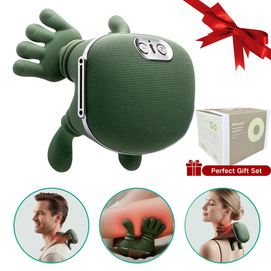 Neck Massager for Pain Relief Deep Tissue, Neck Massage with Heat, Cordless Red Light Massager for Back and Shoulder Pain, Deep Kneading Back Massager, Gift for Mom Dad