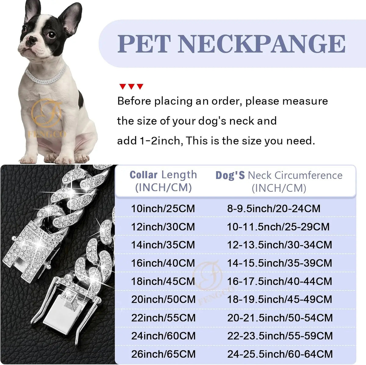 Silver Diamond Cuban Link Dog Collar - 13mm Wide Metal Chain Necklace for Small, Medium, and Large Dogs and Cats (16 Inch)