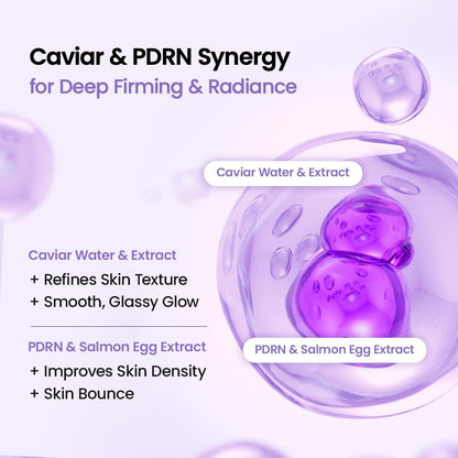 BIODANCE Caviar PDRN Hydrogel Overnight Face Mask (4 PCS) | Korean Glass Skin Mask with 600,000 PPM Caviar Extract