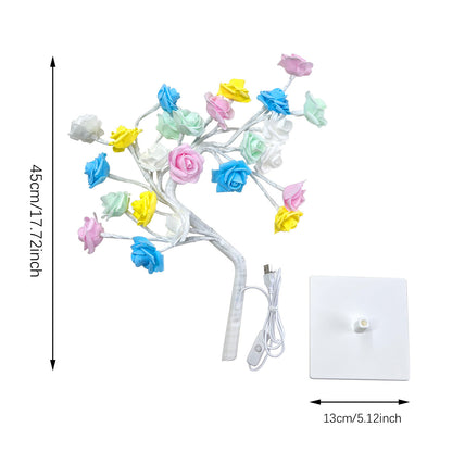 LED Rose Flower Table Lamp USB Christmas Tree Fairy Lights Night Lights Gifts