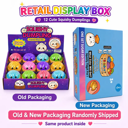 12 Psc per Box Glitter Dumpling Squishy - Random Glitter Dumpling Box, Dumplings Squishy Toy, More Surprises (Random) Stress Glutinous