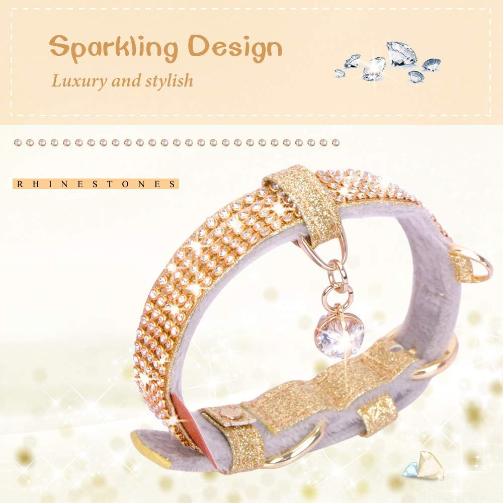 Sparkling Rhinestone Dog & Cat Collar – Luxury Bling PU Leather Pet Collar