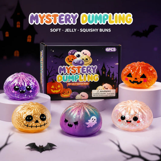 Halloween Ghost Maruko Squeeze Toy Set - Portable Stress Relief Toys for Party Favors and Holiday Gifts
