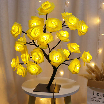 LED Rose Flower Table Lamp USB Christmas Tree Fairy Lights Night Lights Gifts