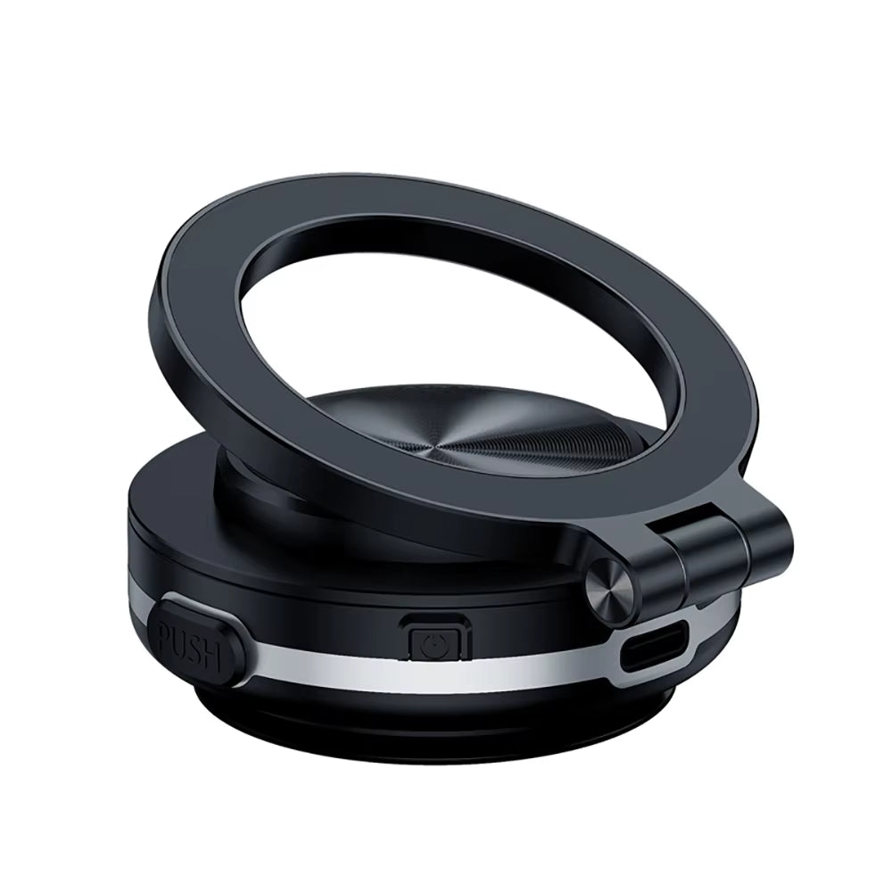 Electric Magnetic Car Phone Holder with Suction Cup | 360° Rotating Folding Mount
