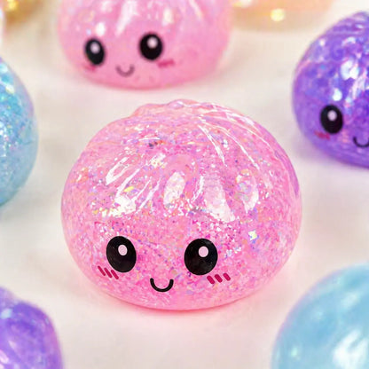 12 Psc per Box Glitter Dumpling Squishy - Random Glitter Dumpling Box, Dumplings Squishy Toy, More Surprises (Random) Stress Glutinous