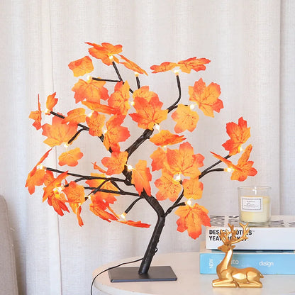 LED Rose Leaf Table Lamp USB Christmas Tree Fairy Light Night Lights Home DIY Party Wedding Bedroom Decoration Mother'S Day Gift