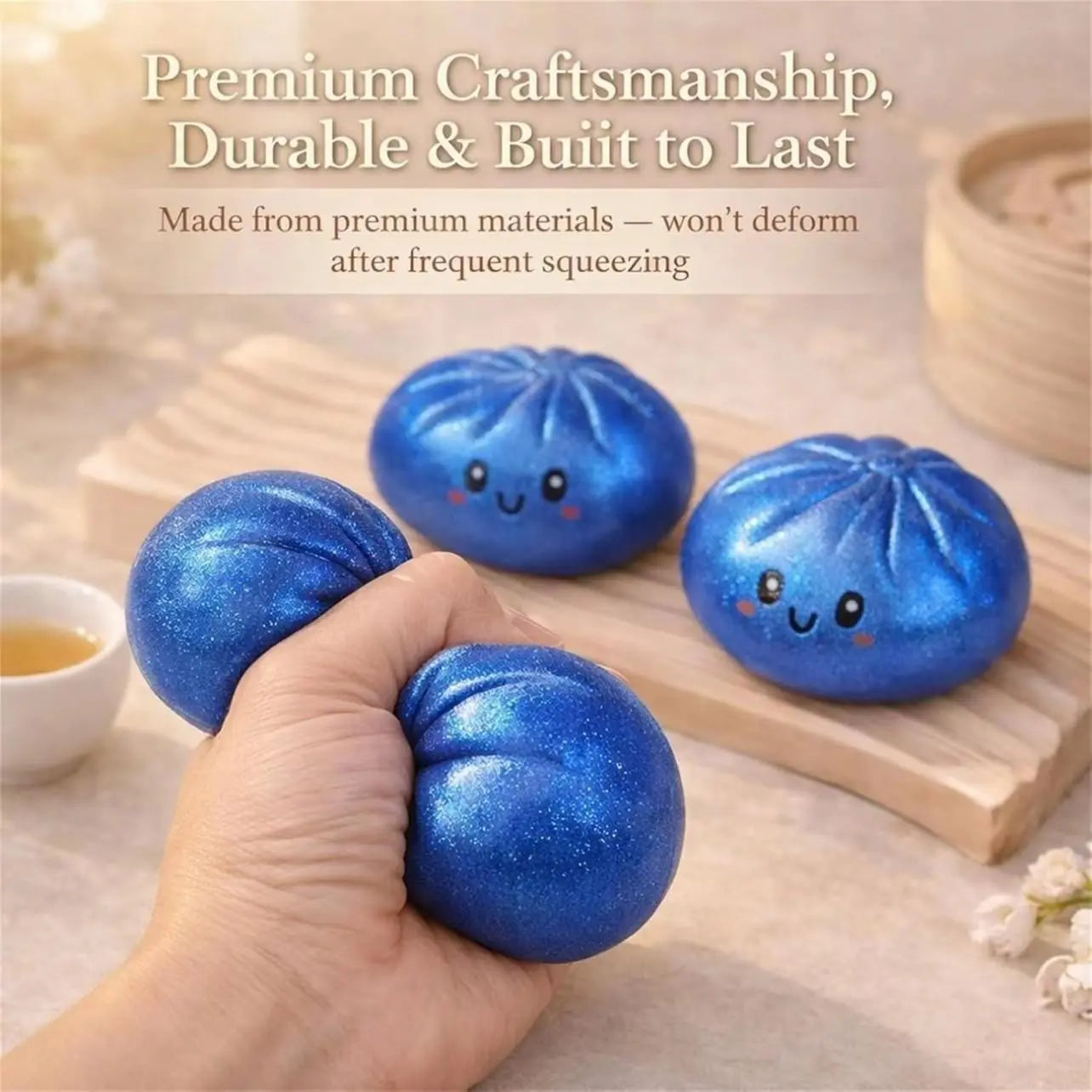 Random Glitter Dumpling Squishy Surprise Toy, Boxed Slow-Return Sensory Stress Relief, Soft Mystery Glitter Dumpling, Kneadable Pressure Release Dough Toy