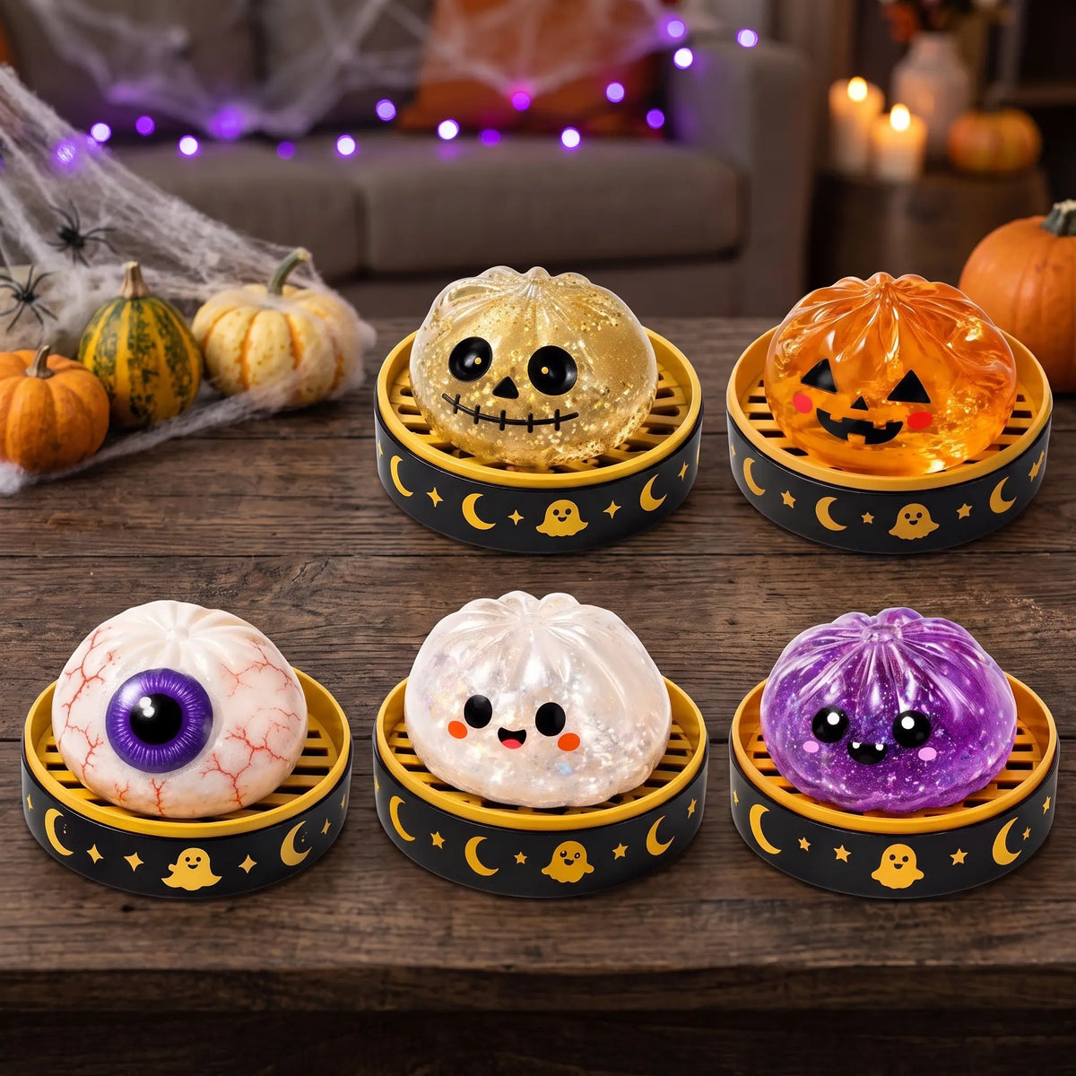 Summerwins 12/36/60-Piece 7-Color Changing Bat LED Night Lights - Battery-Powered Flashing Rainbow Ambient Lamps for Halloween Wall/Window Decor and Indoor Party Bedroom Festive Ornaments