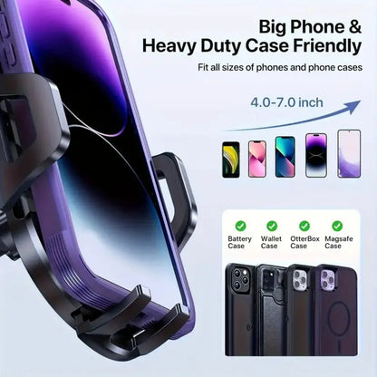 Auto Wider Clamp Car Phone Holder Mount for Air Vent, Gravity Bracket Easy Used, Military Sturdy Metal Air Vent Hook, Car SUV Pickup Truck Air Outlet Cell Phone Mount Holder Stand, Universal for Iphone 17 Pro Max 16 15 14 13 Samsung S25 S24