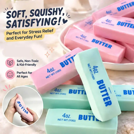 Crunchy Sound Butter Bar Squishy Toy - Soft Squeeze Fidget Toy for Stress Relief and Sensory Play, Ideal for Teens and Adults, Perfect for Parties and Leisure Activities