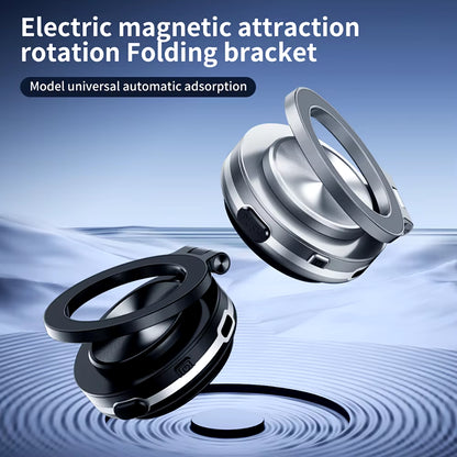 Electric Magnetic Car Phone Holder with Suction Cup | 360° Rotating Folding Mount