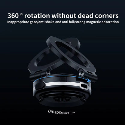 Electric Magnetic Car Phone Holder with Suction Cup | 360° Rotating Folding Mount