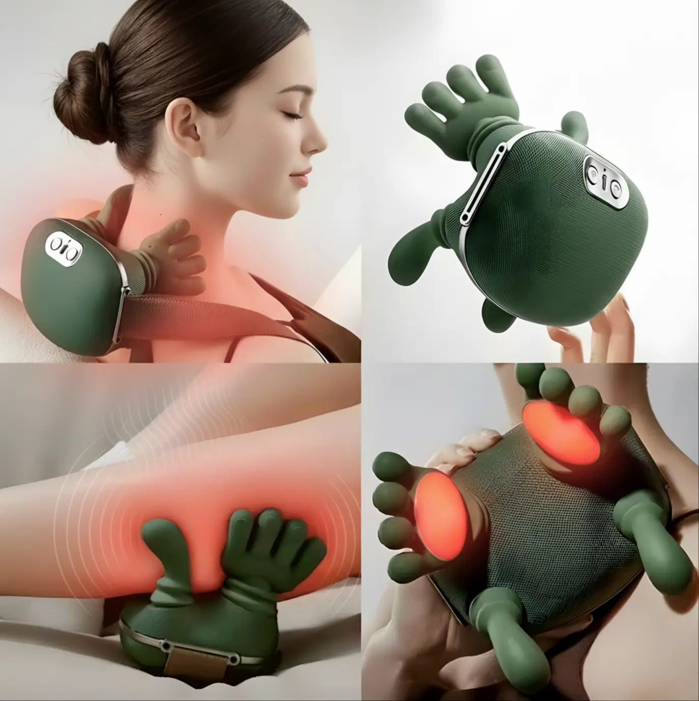 Neck Massager for Pain Relief Deep Tissue, Neck Massage with Heat, Cordless Red Light Massager for Back and Shoulder Pain, Deep Kneading Back Massager, Gift for Mom Dad