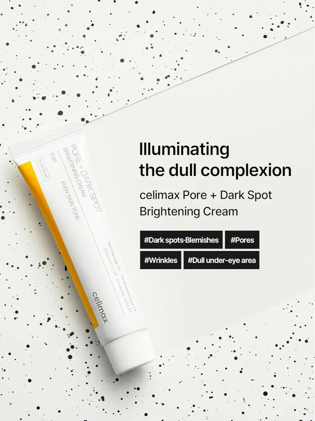 Celimax Pore and Dark Spot Brightening Cream with Niacinamide and Tranexamic Acid, Hydrating Formula for Sensitive Skin, 35ml