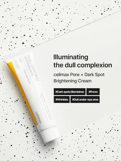Celimax Pore and Dark Spot Brightening Cream with Niacinamide and Tranexamic Acid, Hydrating Formula for Sensitive Skin, 35ml