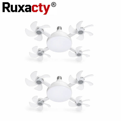 LED Ceiling Fan Light with Remote Control – 19.7" Foldable Screw-In E26 Socket Fan, Quiet Ceiling Fan for Bedroom, Kitchen, Garage & Office