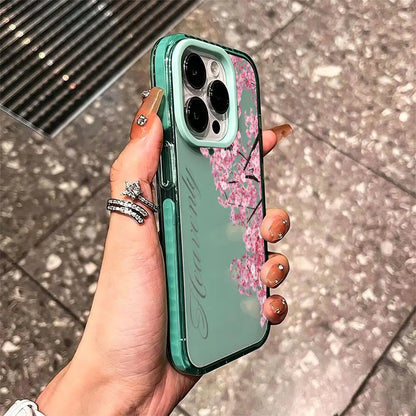 Pink Cherry Blossom Phone Case， Elegant Romantic Floral Style for Iphone 17 16 15 14 13 12 11 plus Pro Max， Ideal Birthday Gift.